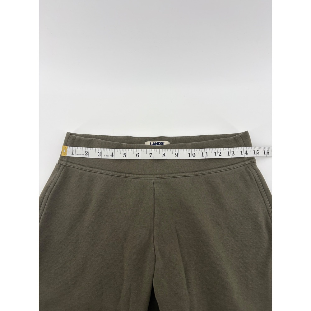 Lands End Womens M 10-12 Olive Green Serious Sweats Joggers Tapered Fleece Pants - Picture 5 of 7